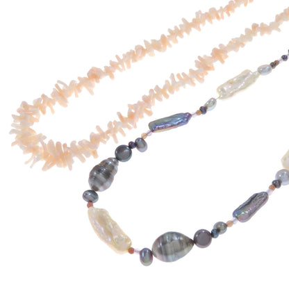 7-piece Brooch Earring Set Necklace Metal SV 37g　Ladies