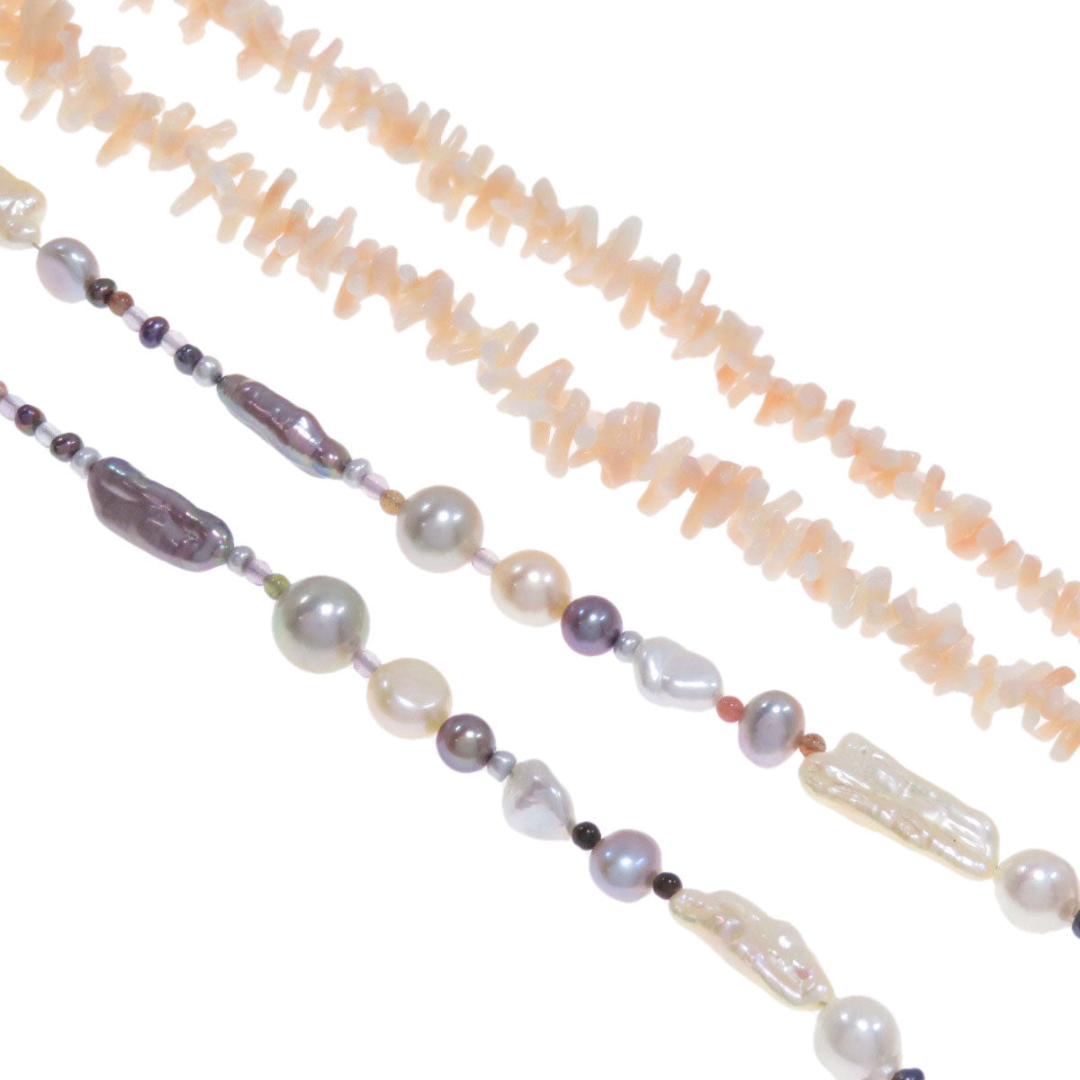 7-piece Brooch Earring Set Necklace Metal SV 37g　Ladies