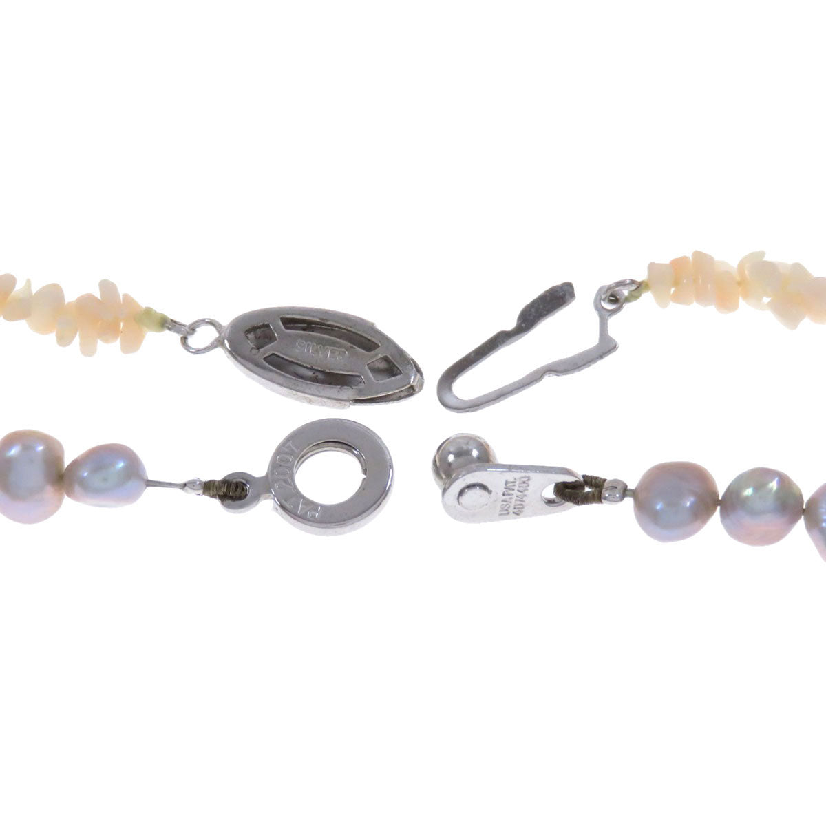 7-piece Brooch Earring Set Necklace Metal SV 37g　Ladies