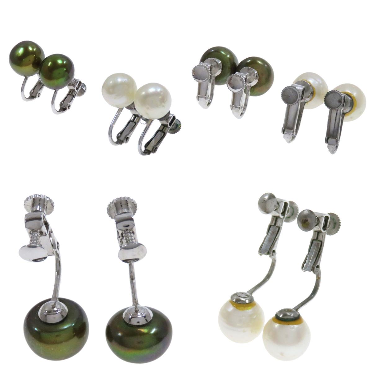 7-piece Brooch Earring Set Necklace Metal SV 37g　Ladies