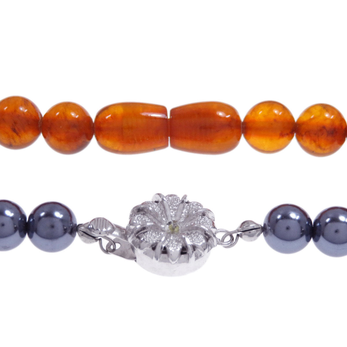 7-piece Brooch Earring Set Necklace Metal SV 37g　Ladies