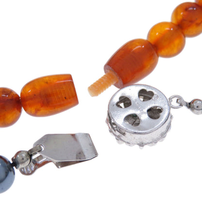 7-piece Brooch Earring Set Necklace Metal SV 37g　Ladies