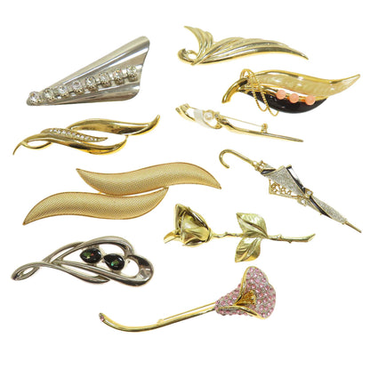 Brooch, set of 10 Brooch Metal 17.5g　Ladies