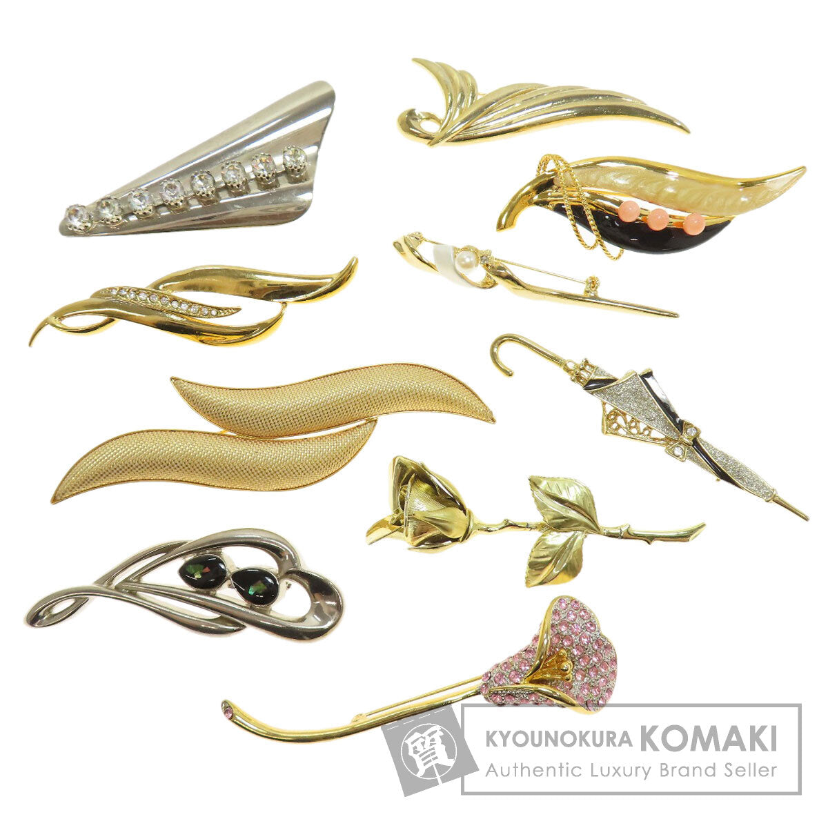 Brooch, set of 10 Brooch Metal 17.5g　Ladies