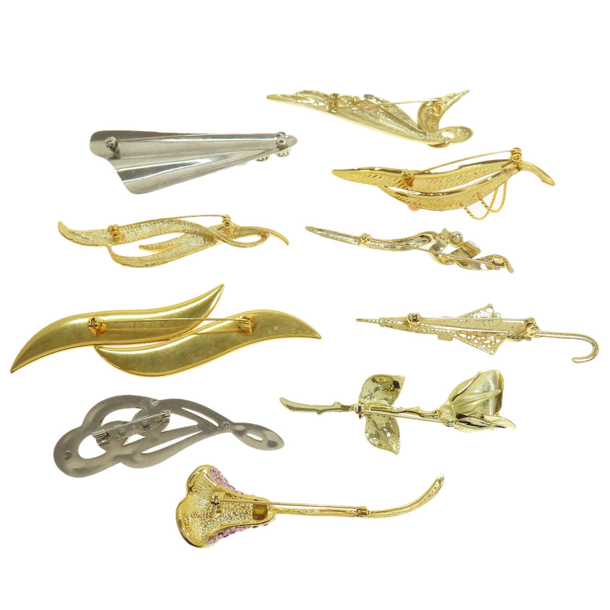 Brooch, set of 10 Brooch Metal 17.5g　Ladies