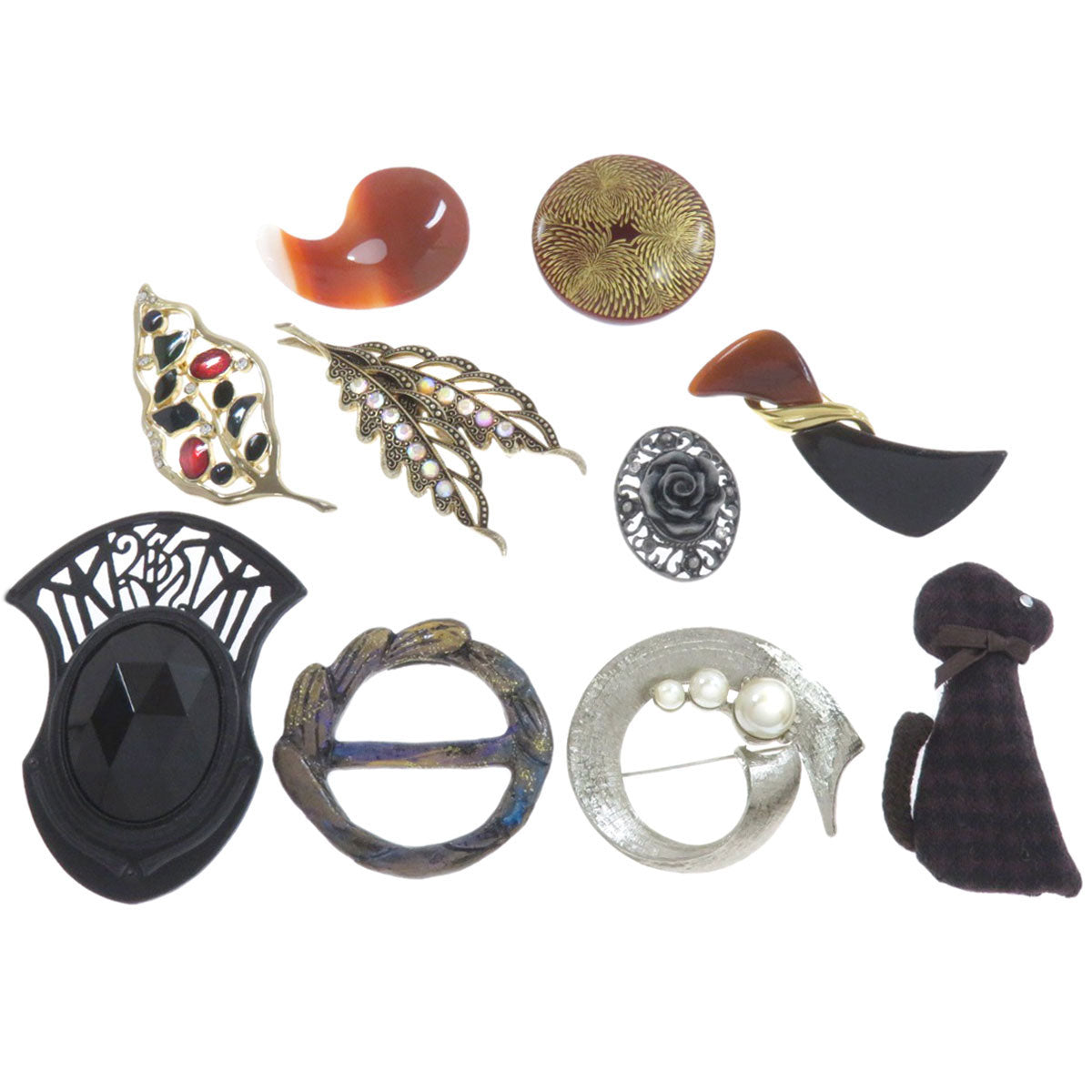 10-piece set Brooch Metal Plastic 45.6g　Ladies