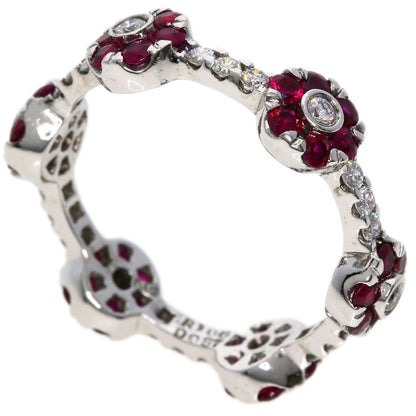 1.06ct Ruby Diamond Ring K18 White Gold  3.6g　Ladies