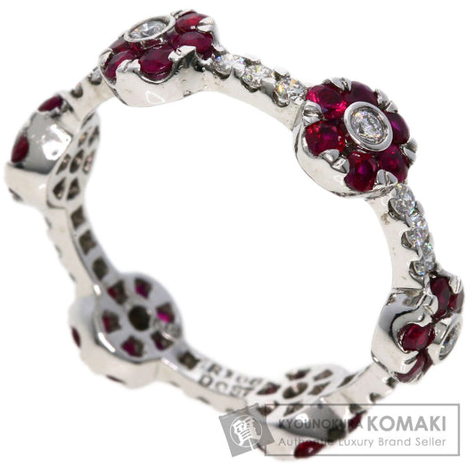 1.06ct Ruby Diamond Ring K18 White Gold  3.6g　Ladies