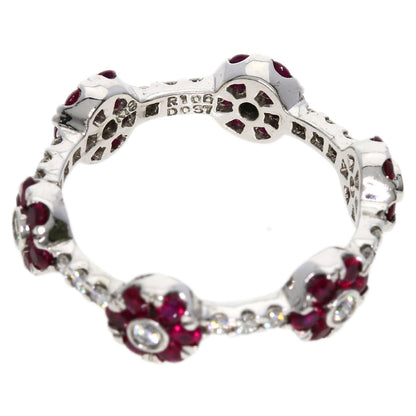 1.06ct Ruby Diamond Ring K18 White Gold  3.6g　Ladies