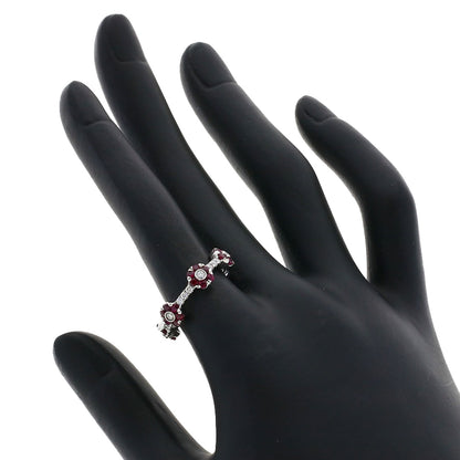 1.06ct Ruby Diamond Ring K18 White Gold  3.6g　Ladies