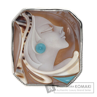 Cameo Rosario Mennella Brooch K18 White Gold  16g　Ladies