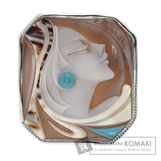 Cameo Rosario Mennella Brooch K18 White Gold  16g　Ladies