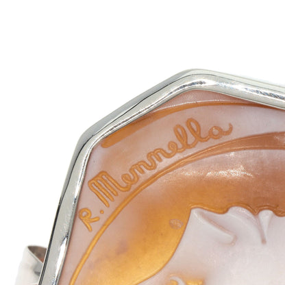 Cameo Rosario Mennella Brooch K18 White Gold  16g　Ladies