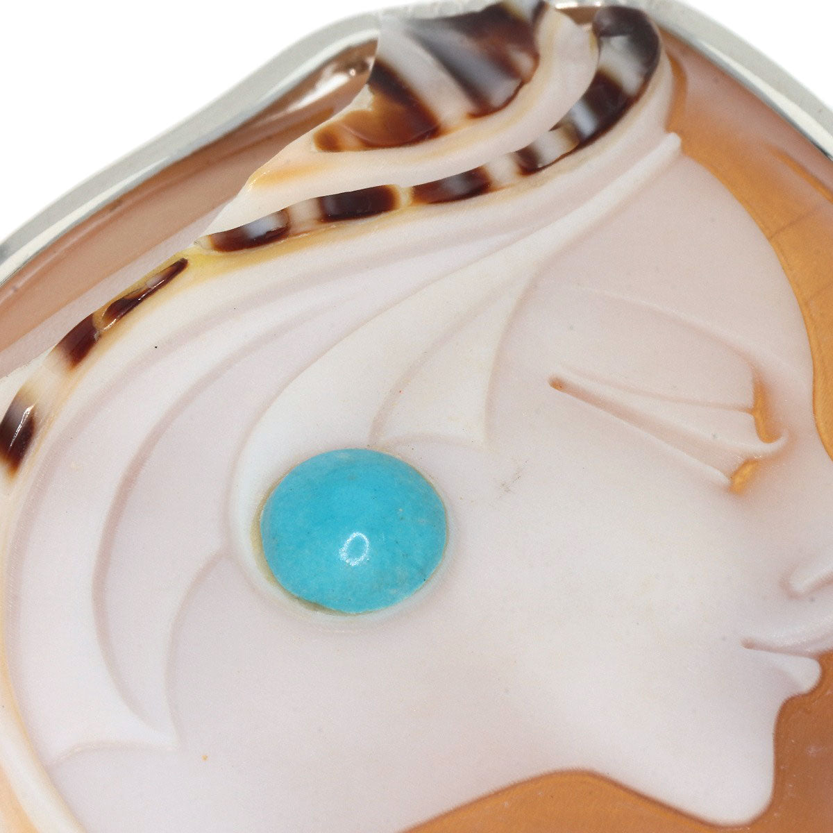 Cameo Rosario Mennella Brooch K18 White Gold  16g　Ladies