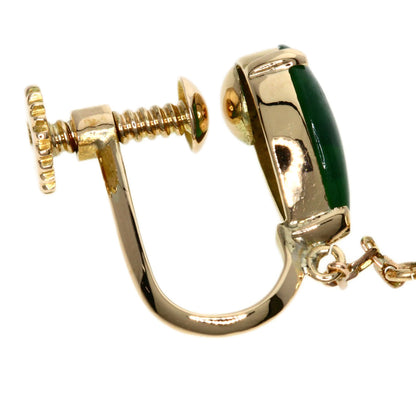 Jade Jade stone Pearl Pearl Earring 14K  3.6g　Ladies