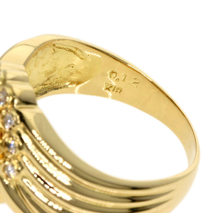 0.12ct Pearl Pearl Diamond Ring K18 Yellow Gold  5.7g　Ladies
