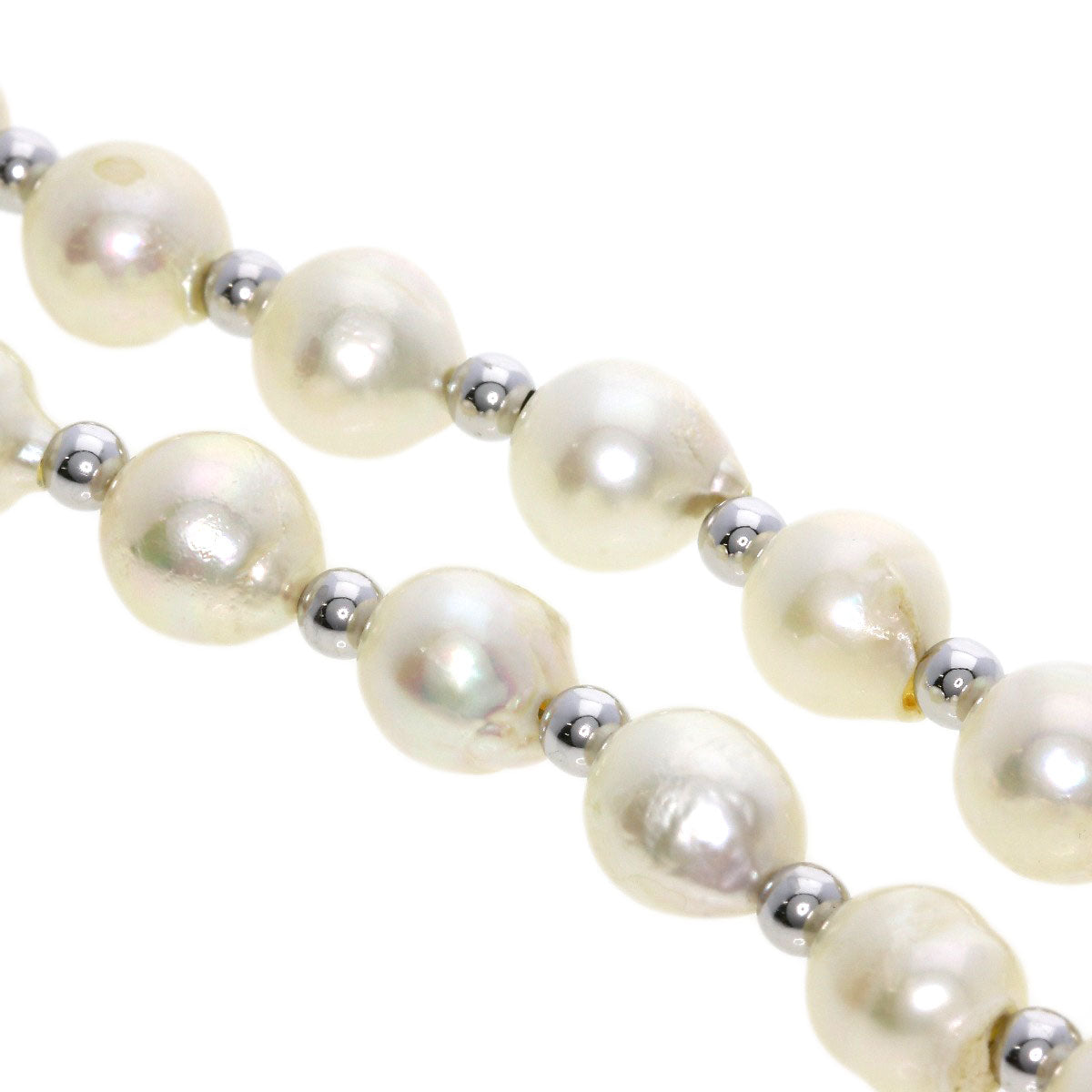 Akoya Baroque Pearl Pearl Necklace Silver  26.3g　Ladies