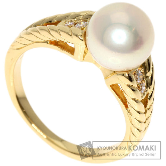 MIKIMOTO   Ring Pearl Pearl Diamond K18 Yellow Gold Ladies