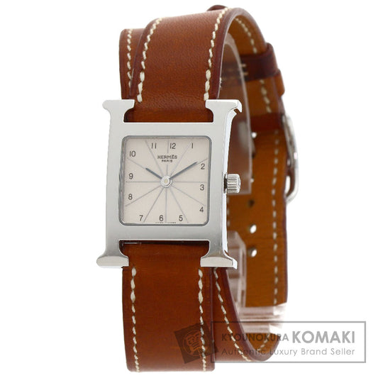 HERMES H watch Deburuturu Watches HH1.210 Stainless Steel/Leather Ladies