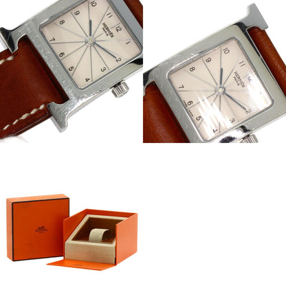 HERMES H watch Deburuturu Watches HH1.210 Stainless Steel/Leather Ladies