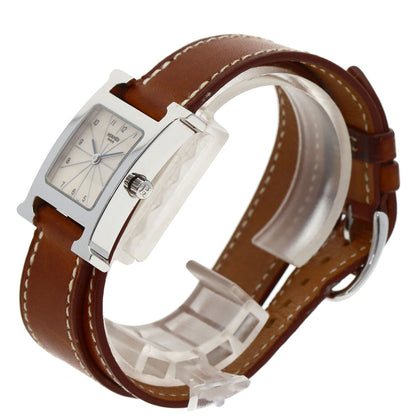 HERMES H watch Deburuturu Watches HH1.210 Stainless Steel/Leather Ladies