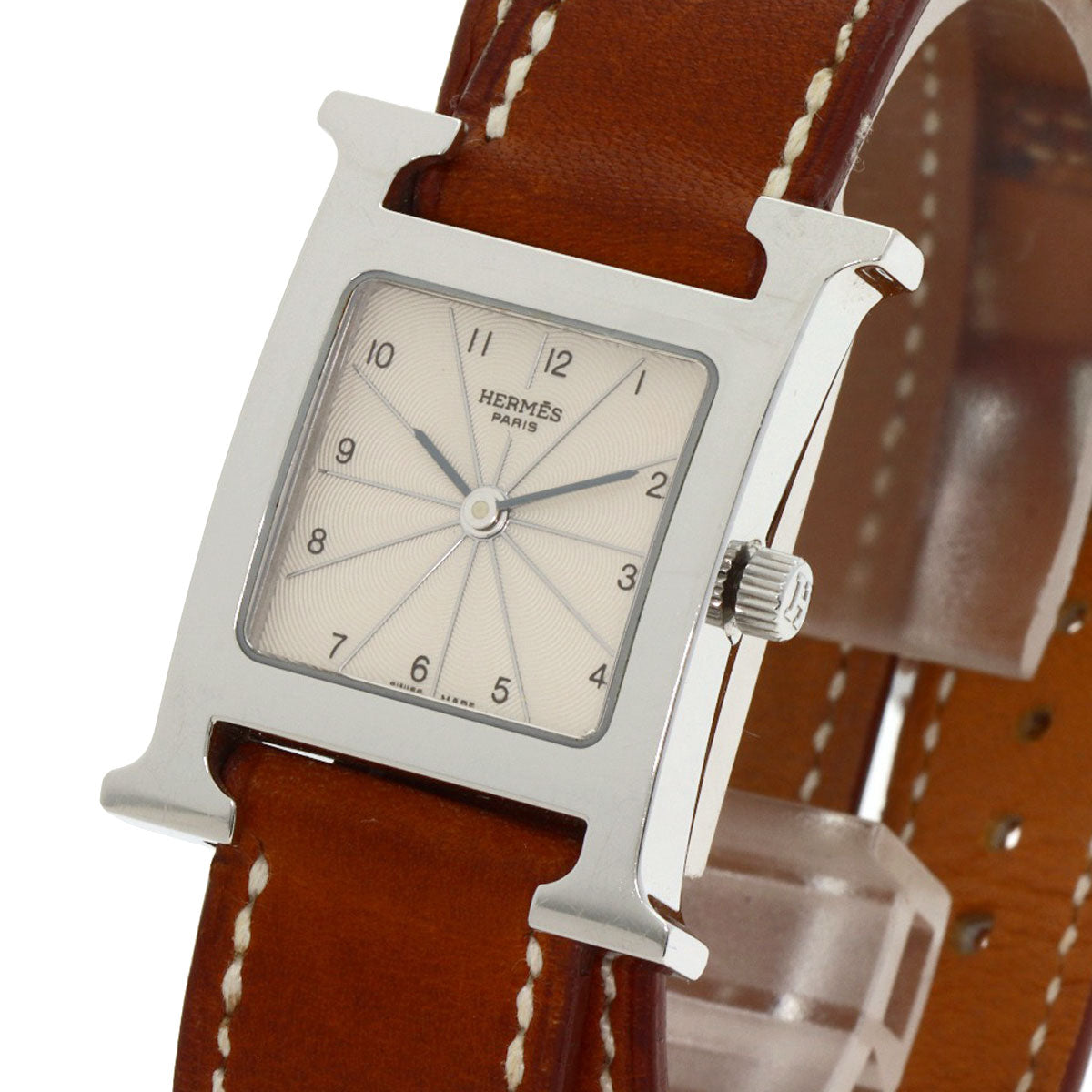HERMES H watch Deburuturu Watches HH1.210 Stainless Steel/Leather Ladies