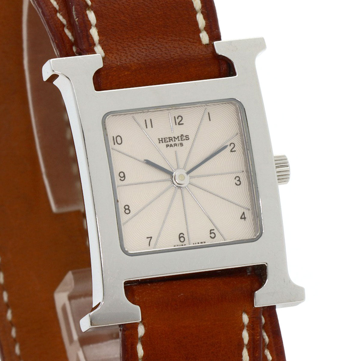 HERMES H watch Deburuturu Watches HH1.210 Stainless Steel/Leather Ladies