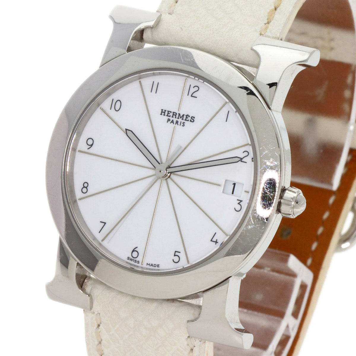 HERMES H watch Rondo Watches HR1.510 Stainless Steel/Leather Ladies
