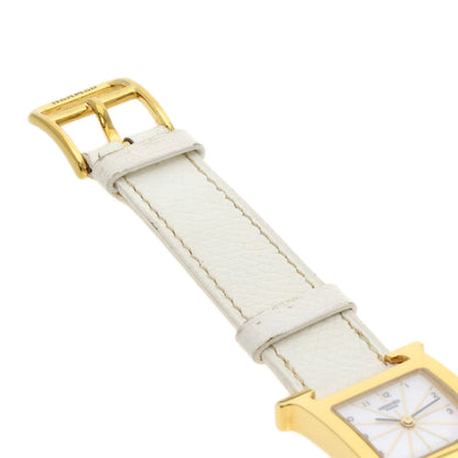 HERMES H watch Watches HH1.201 Gold Plated/Leather Ladies