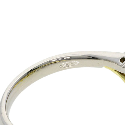 0.8ct Diamond Ring Platinum PT900 18K Yellow Gold 6.4g　Ladies