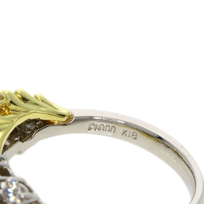 0.8ct Diamond Ring Platinum PT900 18K Yellow Gold 6.4g　Ladies