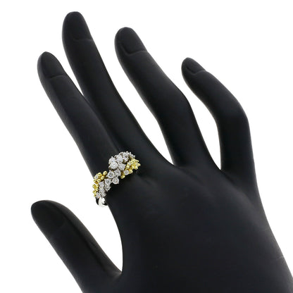 0.8ct Diamond Ring Platinum PT900 18K Yellow Gold 6.4g　Ladies