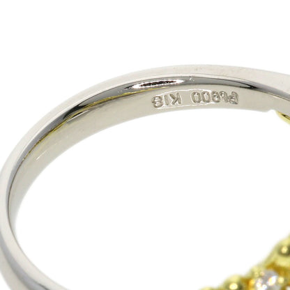 0.8ct Diamond Ring Platinum PT900 18K Yellow Gold 6.4g　Ladies