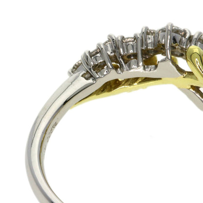 0.8ct Diamond Ring Platinum PT900 18K Yellow Gold 6.4g　Ladies