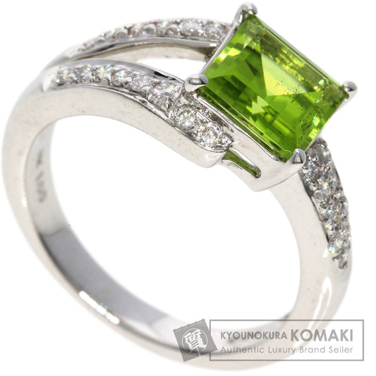 1.6ct Peridot Diamond Ring 18K  5.6g　Ladies