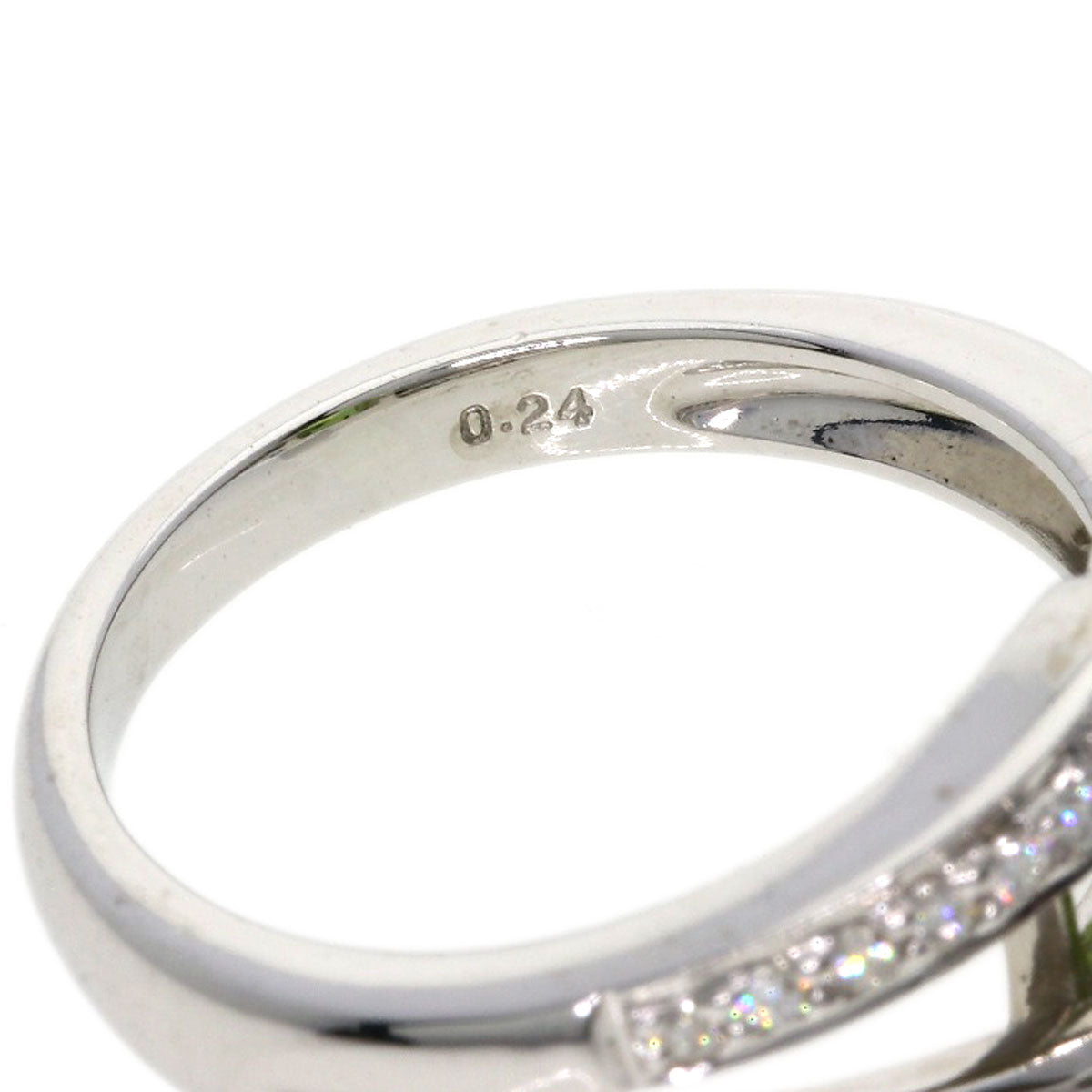 1.6ct Peridot Diamond Ring 18K  5.6g　Ladies