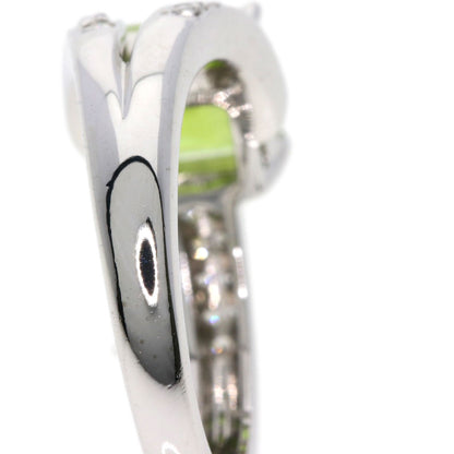 1.6ct Peridot Diamond Ring 18K  5.6g　Ladies