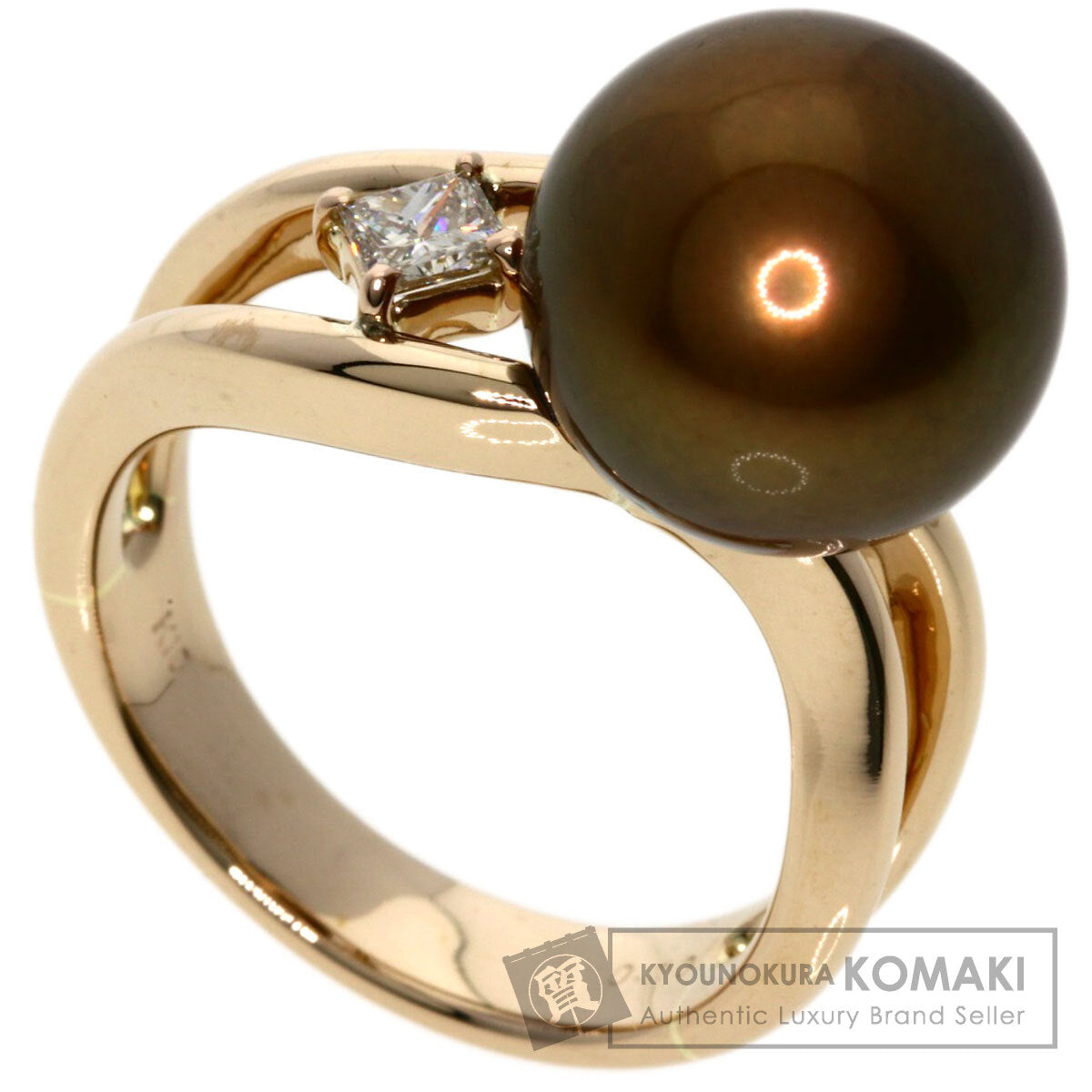 Pearl Pearl Diamond Ring K18 Pink Gold  8.5g　Ladies