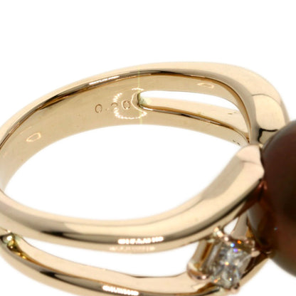Pearl Pearl Diamond Ring K18 Pink Gold  8.5g　Ladies