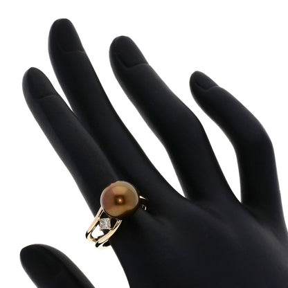 Pearl Pearl Diamond Ring K18 Pink Gold  8.5g　Ladies