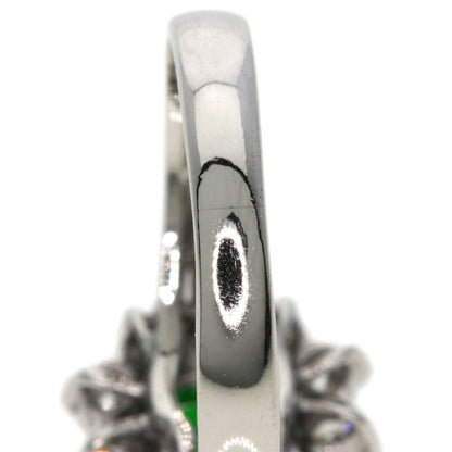 0.57ct Green Garnet Diamond Ring Platinum PT900  4.4g　Ladies