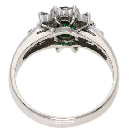 0.57ct Green Garnet Diamond Ring Platinum PT900  4.4g　Ladies