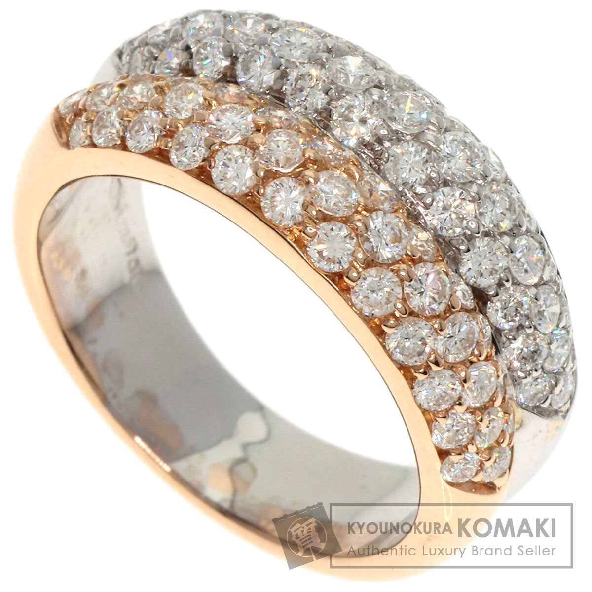 Diamond Ring K18 White Gold 18K Pink Gold 7.2g　Ladies