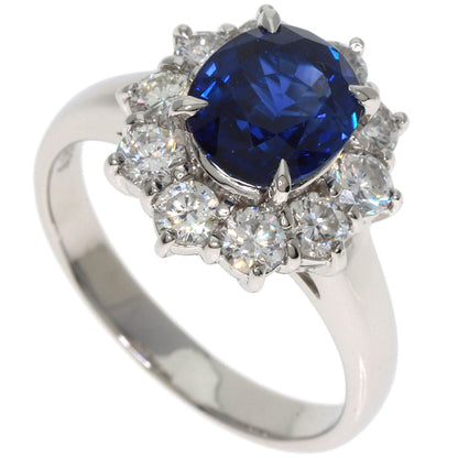 2.95ct Sapphire Diamond Ring Platinum PT900  8.2g　Ladies