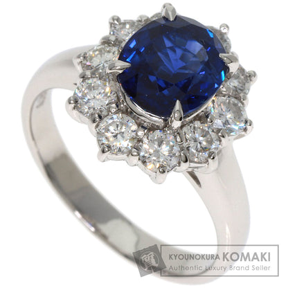 2.95ct Sapphire Diamond Ring Platinum PT900  8.2g　Ladies