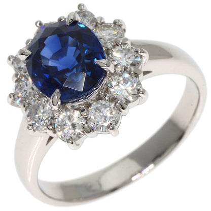 2.95ct Sapphire Diamond Ring Platinum PT900  8.2g　Ladies