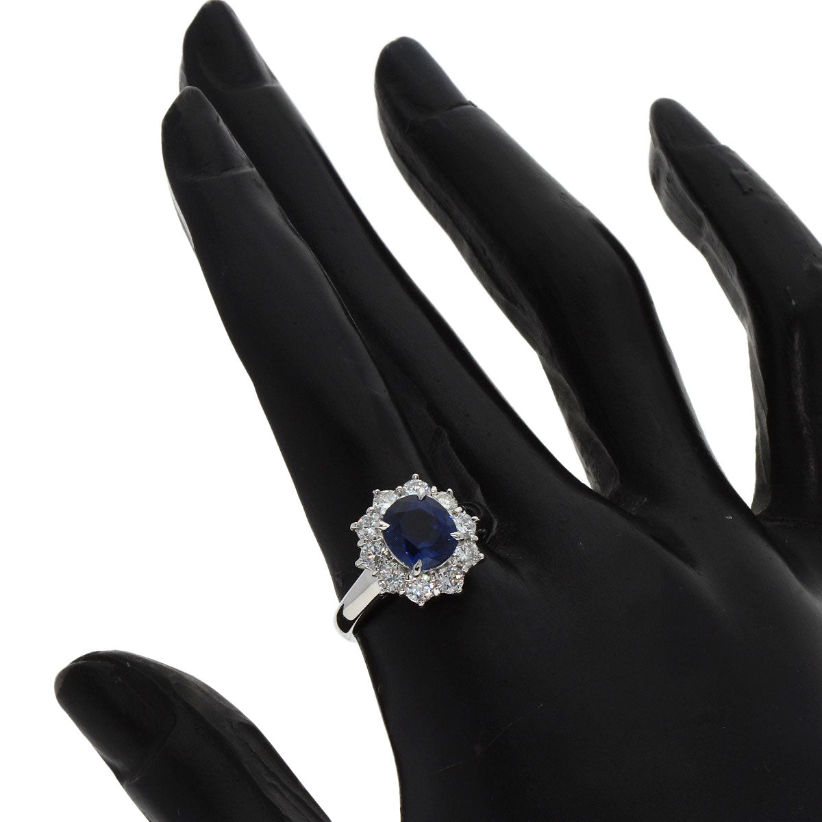 2.95ct Sapphire Diamond Ring Platinum PT900  8.2g　Ladies