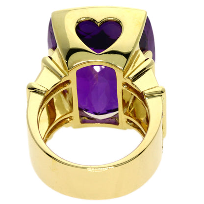 43.12ct Amethyst Diamond Ring K18 Yellow Gold  35g　Ladies