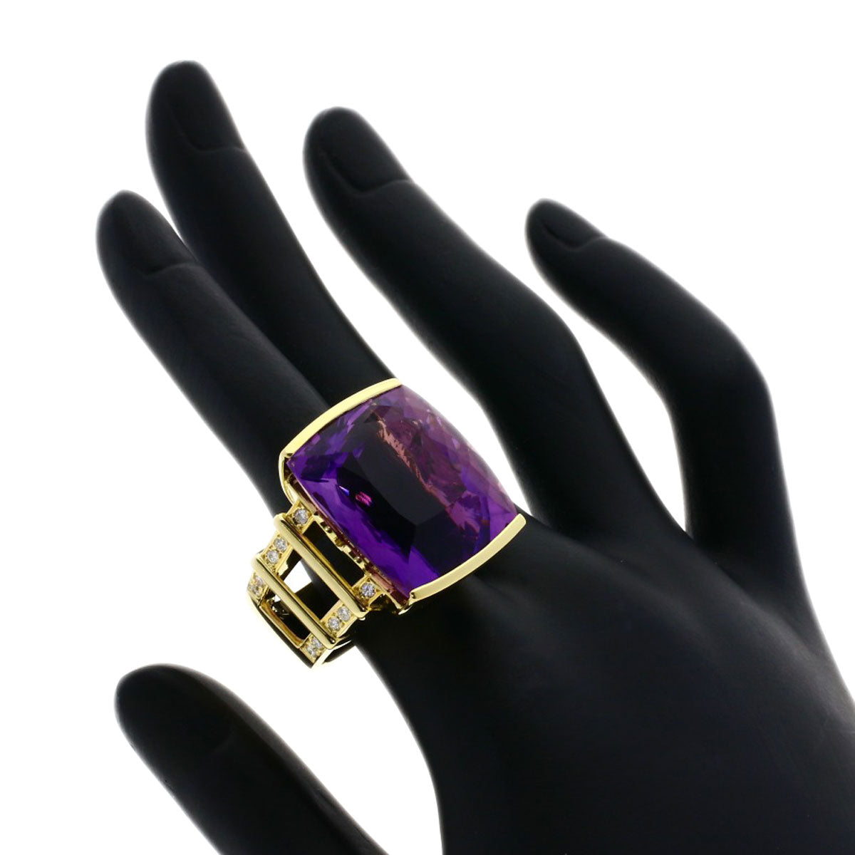 43.12ct Amethyst Diamond Ring K18 Yellow Gold  35g　Ladies