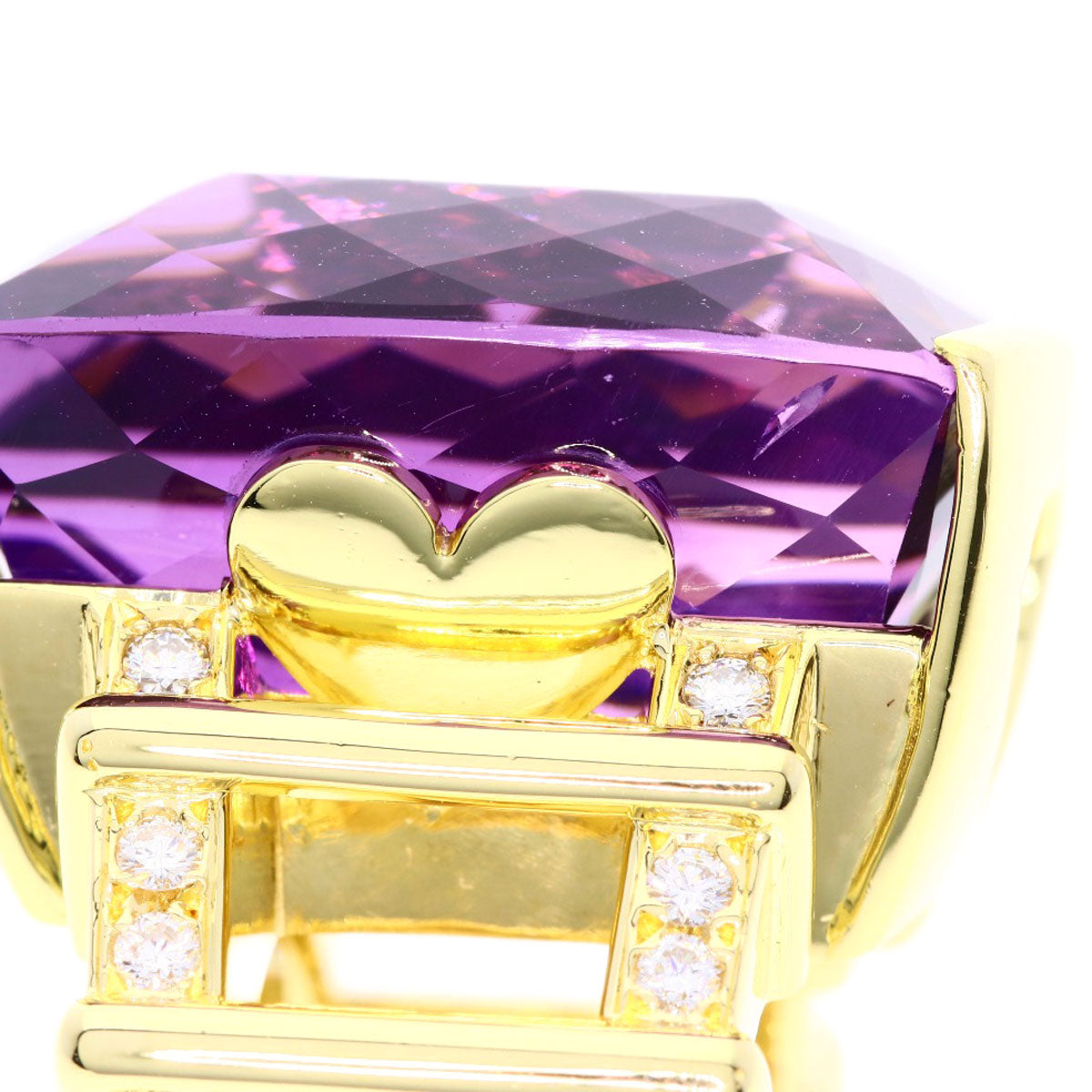 43.12ct Amethyst Diamond Ring K18 Yellow Gold  35g　Ladies